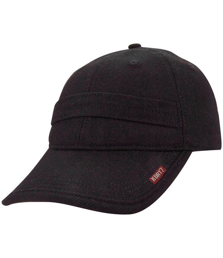A Kurtz Wool Strap Cap - Black
