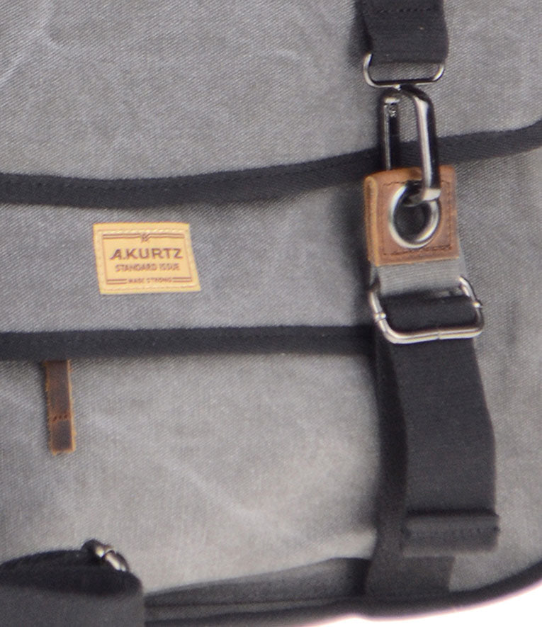 Canvas Messenger Bag - Charcoal Hardware