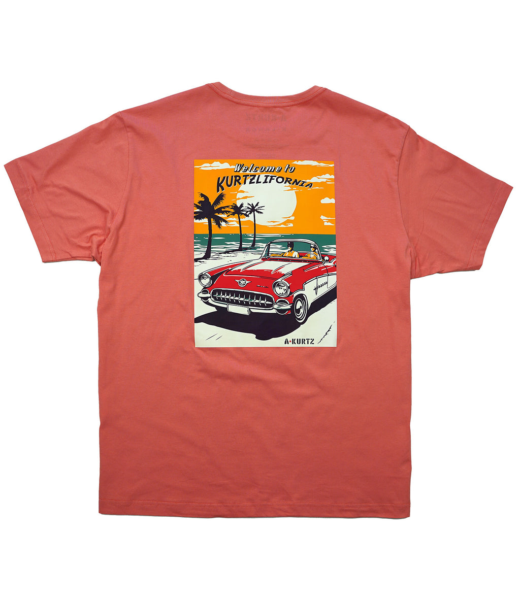Beach Graphic Tee - Coral - Back