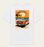 T-shirt z nadrukiem plażowym – tył |color:white