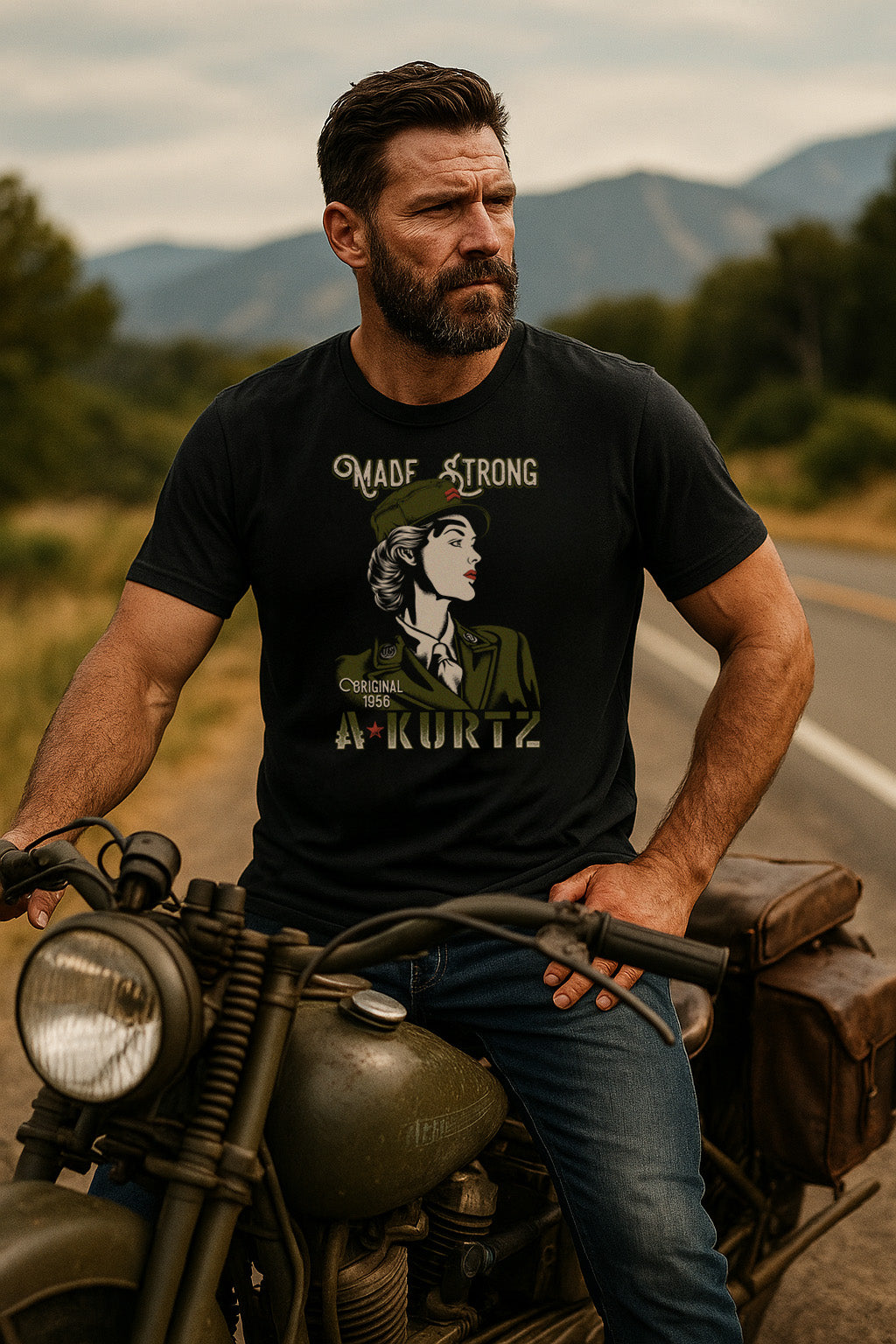 T-shirt nera - Made Strong - A. Kurtz