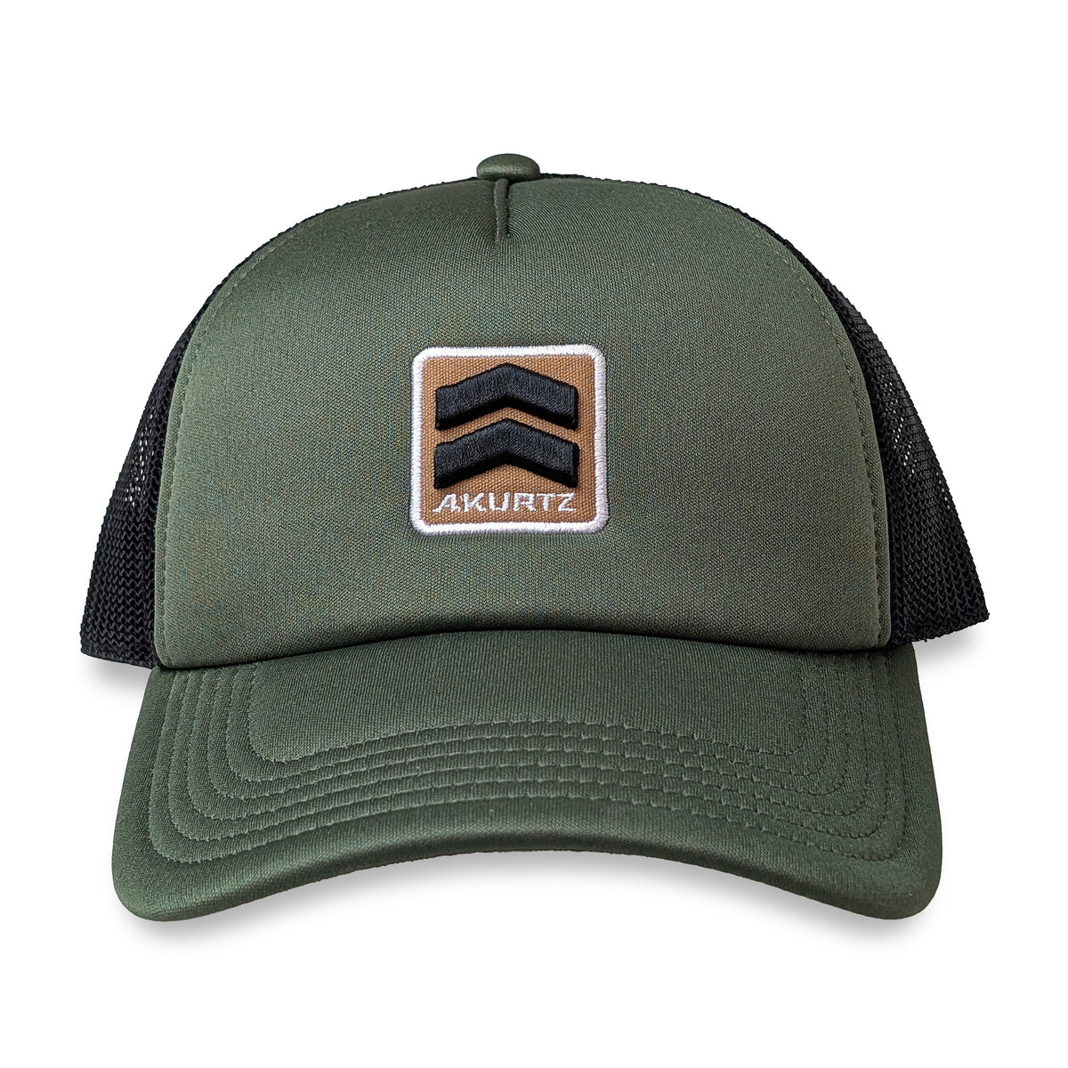 Foam Front Trucker Cap - Front |color:Dark Military 