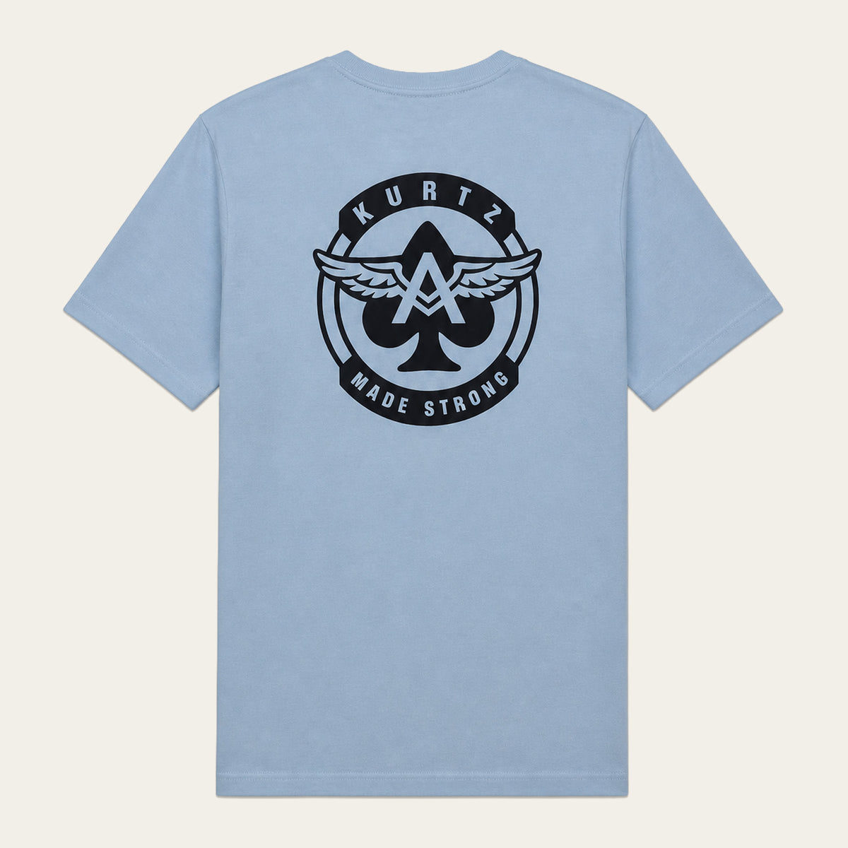 T-shirt z nadrukiem – tył |color:steel blue
