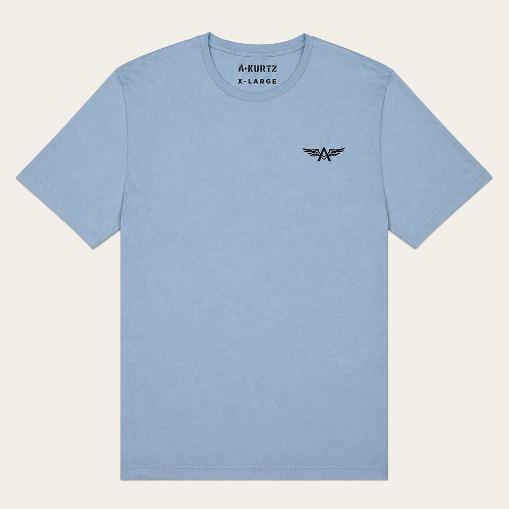 T-shirt z nadrukiem – przód |color:steel blue
