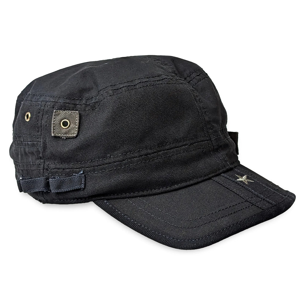 Cappello militare fashion - Nero - Fronte destro