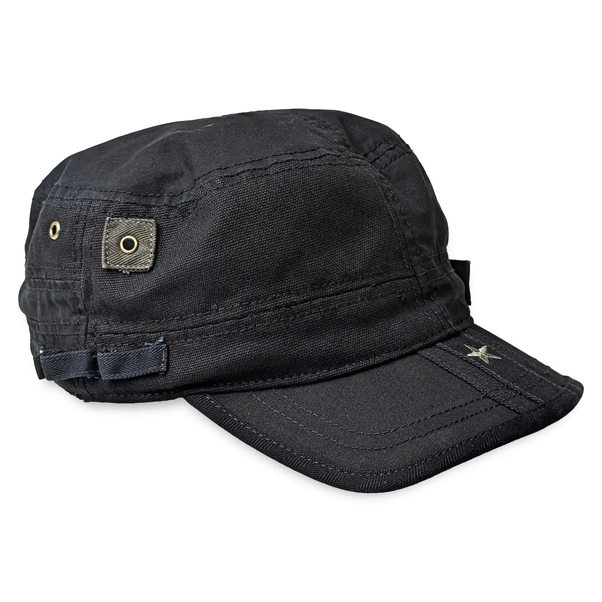 Cappello militare fashion - Nero - Fronte destro