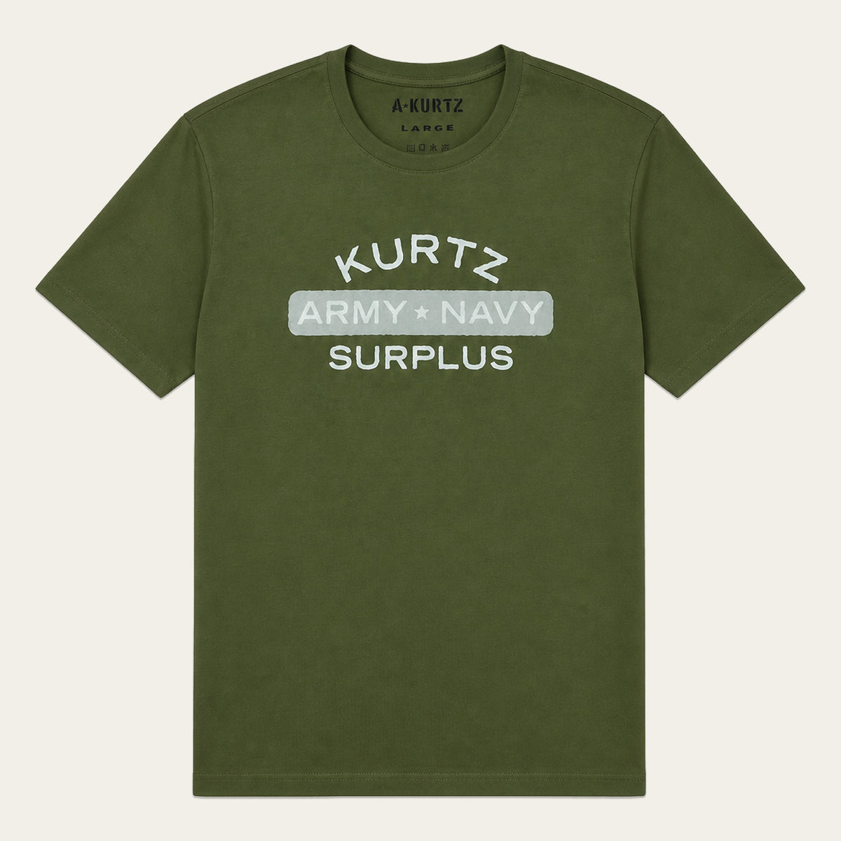 T-shirt Military Surplus – przód |color:military green