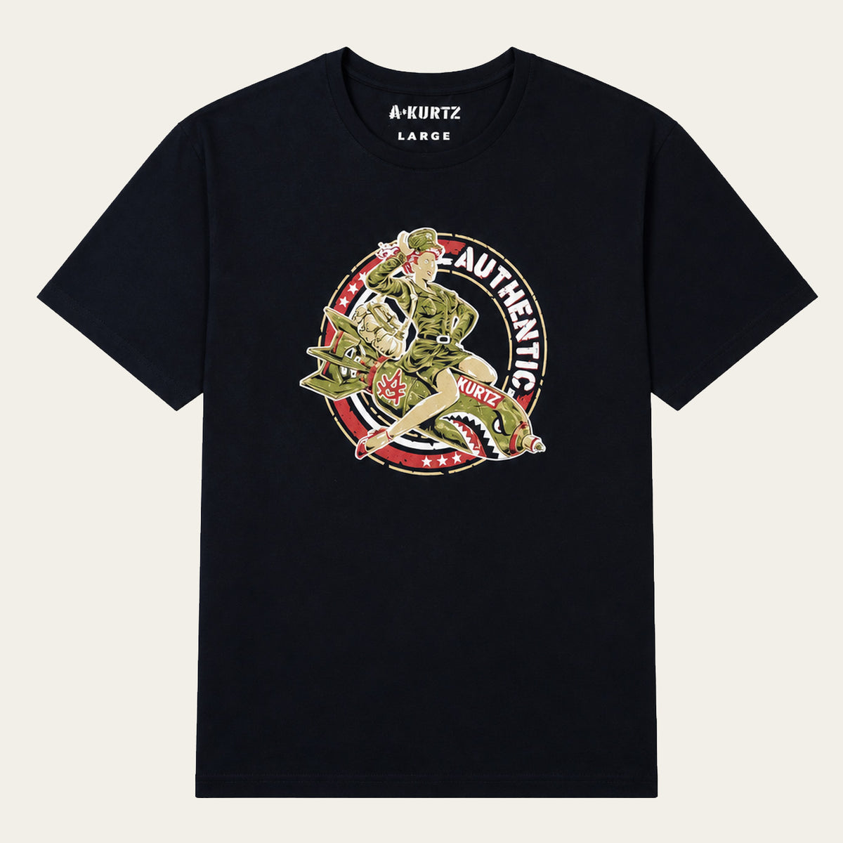 T-shirt Nose Art – przód | color:black
