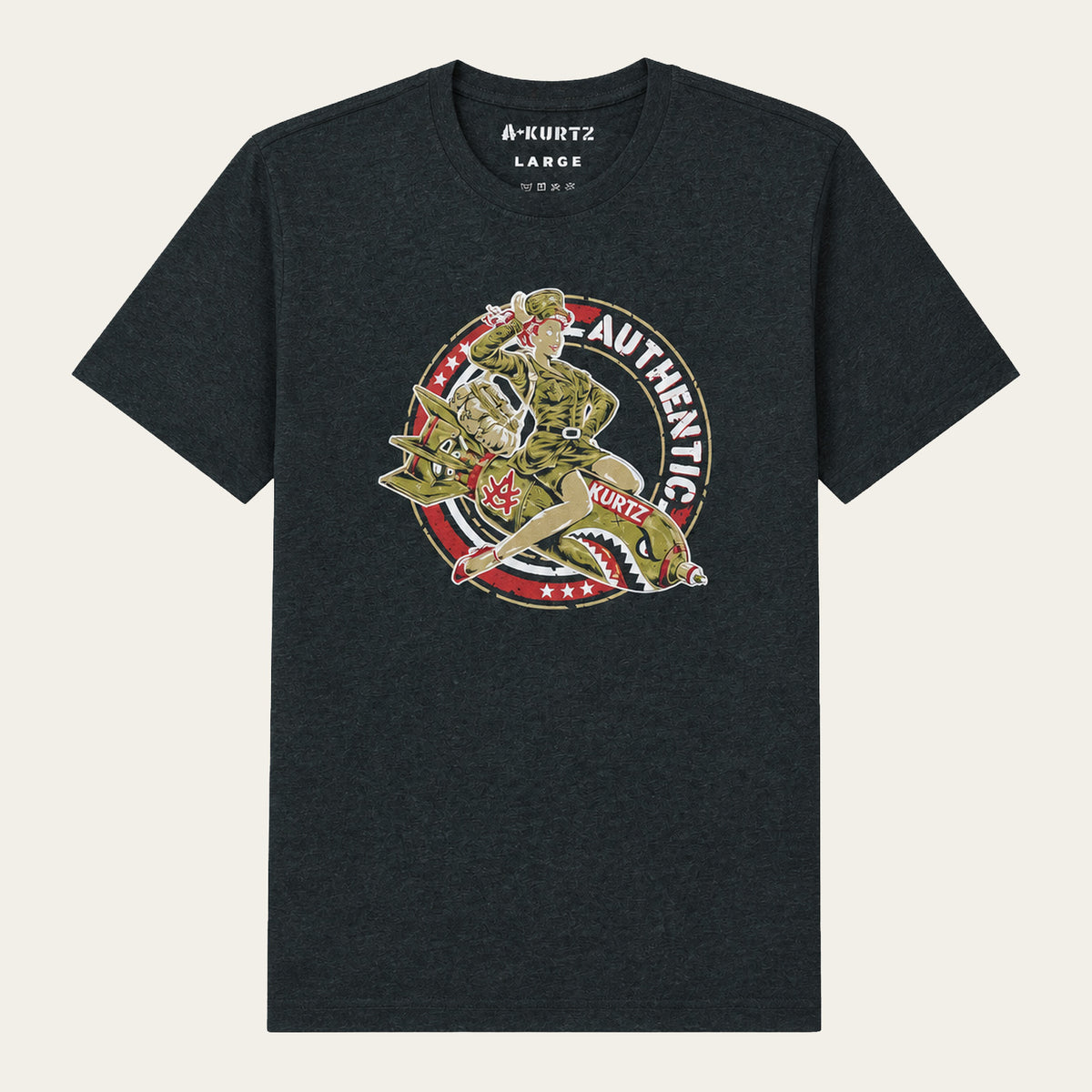 T-shirt Nose Art – przód | color:charcoal
