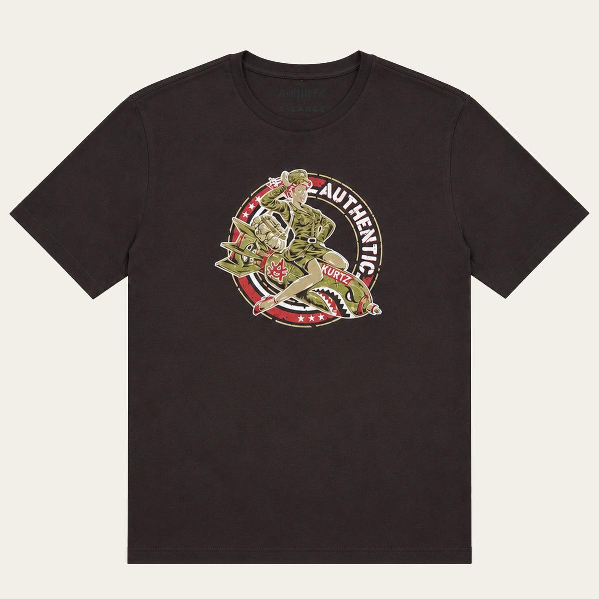 T-shirt Nose Art – przód | color:chocolate