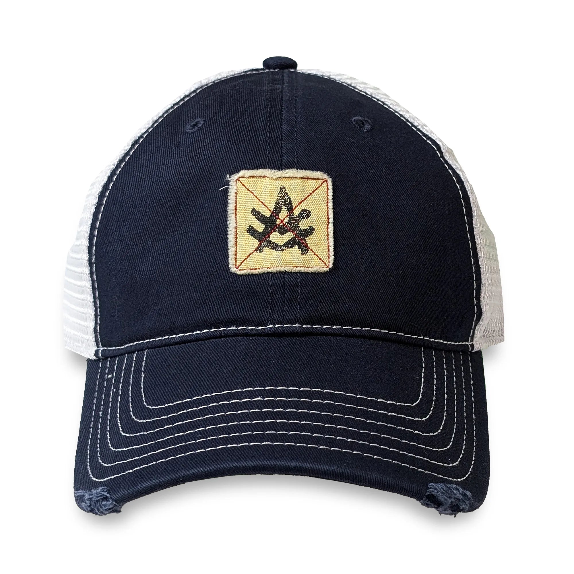 Snapback Baseball Cap - Navy - Front - Tad