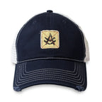 Snapback Baseball Cap - Navy - Front - Tad |color:Navy/White