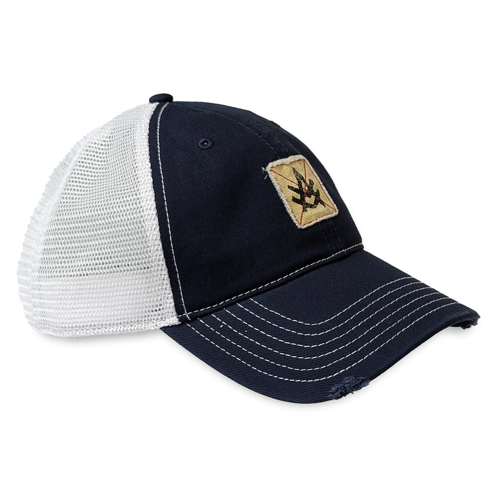 Snapback Baseball Cap - Navy - Front Right - Tad |color:Navy/White