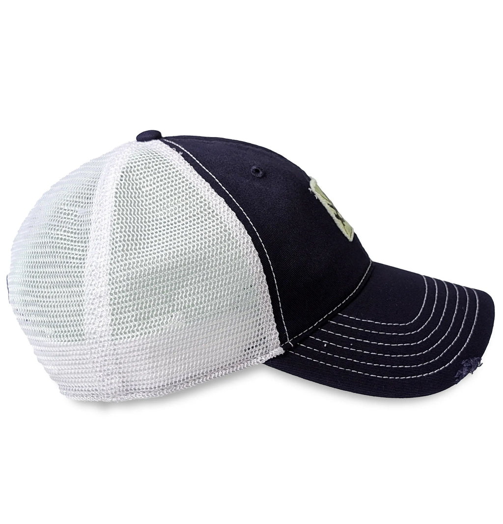 Snapback Baseball Cap - Navy - Right - Tad |color:Navy/White