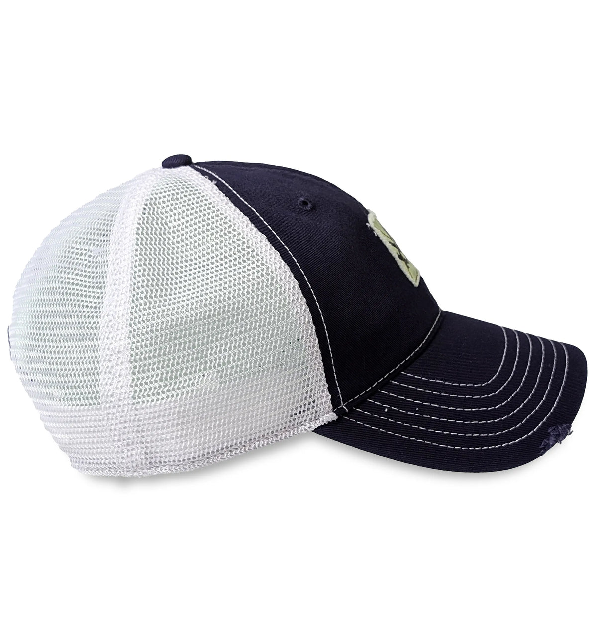 Snapback Baseball Cap - Navy - Right - Tad |color:Navy/White