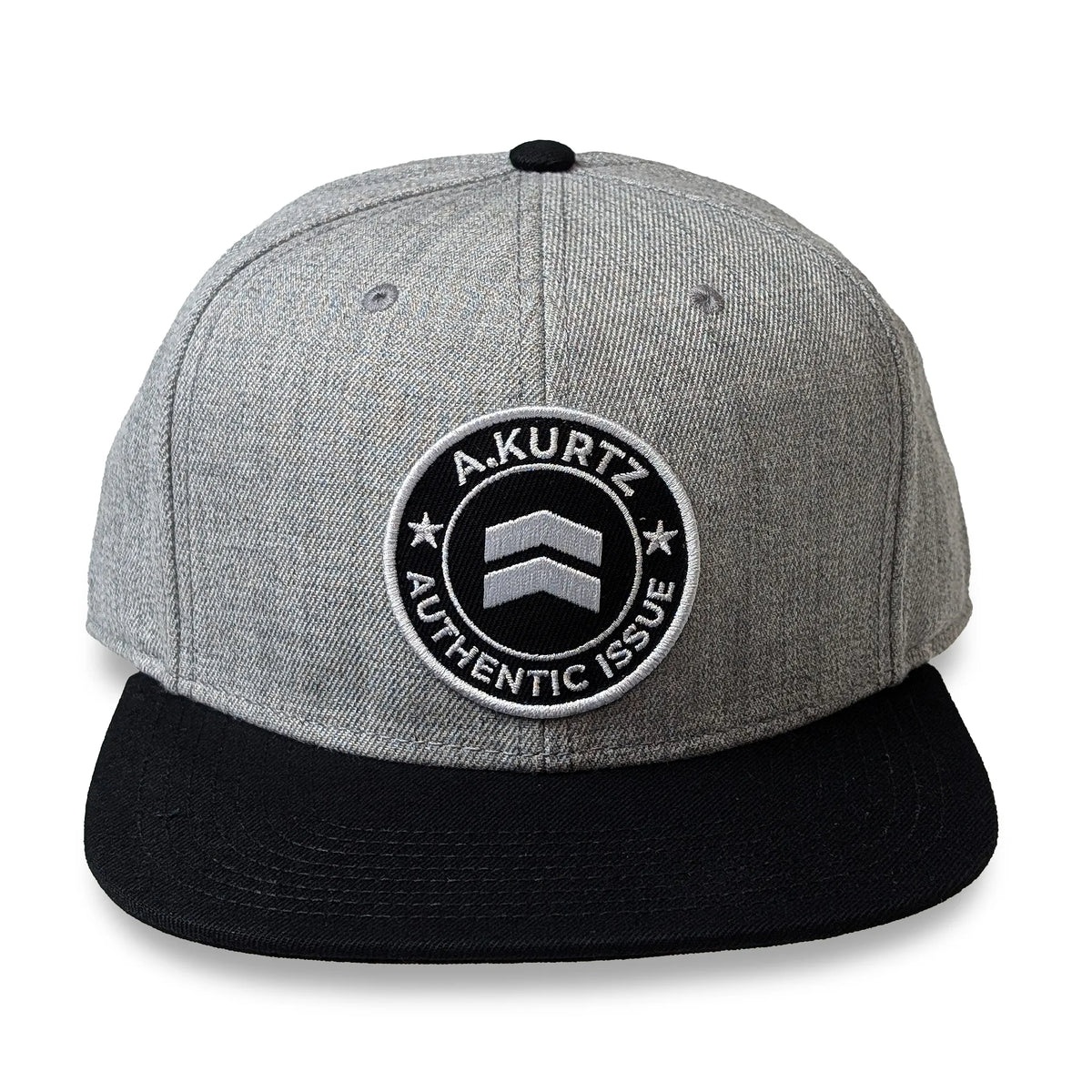 Snapback Trucker Cap - Grey - Front |color:Black/Charcoal