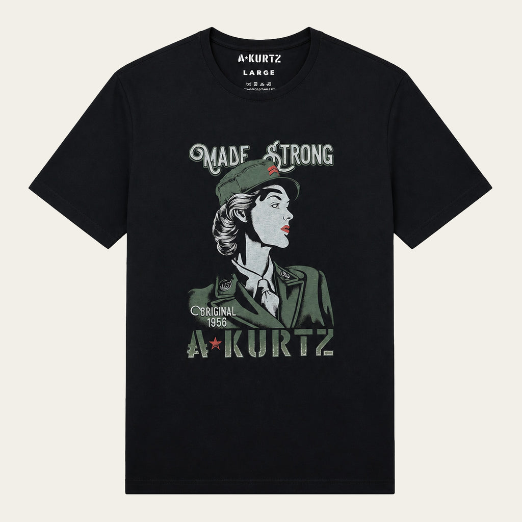 T-shirt vintage con grafica - Nero - Fronte | color:black