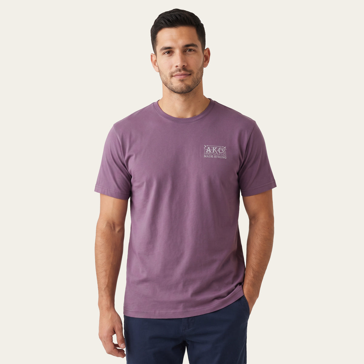 T-shirt vintage – przód – na modelu  | color:Amethyst Ash