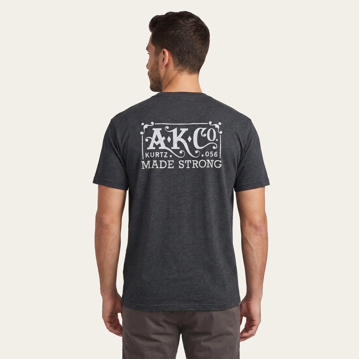 T-shirt vintage – tył – na modelu  | color:Charcoal