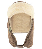 Skórzana czapka pilotka Major – brązowa |color:Military Brown
