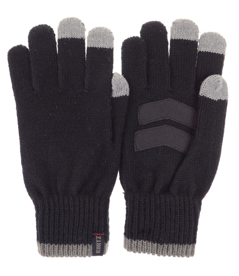 A Kurtz Rebel Wool Knit Gloves - Black - Detail