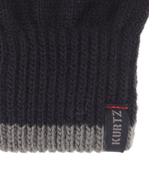 A Kurtz Rebel Wool Knit Gloves - Black - Logo