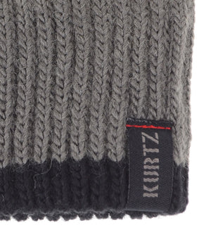 A Kurtz Rebel Wool Knit Gloves - Grey - Logo