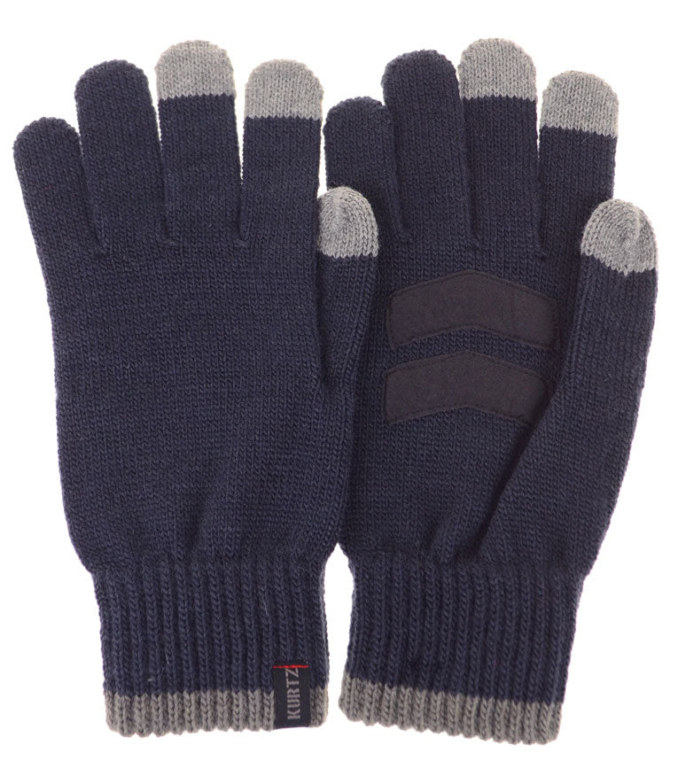 A Kurtz Rebel Wool Knit Gloves - Navy - 2
