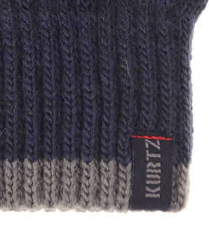 A Kurtz Rebel Wool Knit Gloves - Navy - Logo