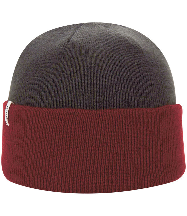 Czapka beanie z wywinięciem A. Kurtz – ciemnoczerwona