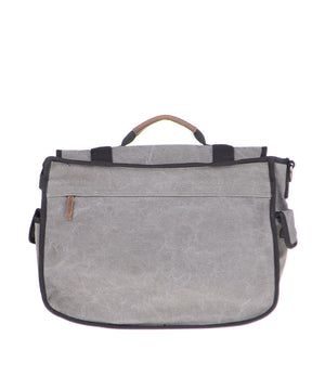 Canvas Cotton Messenger Bag - Back Charcoal