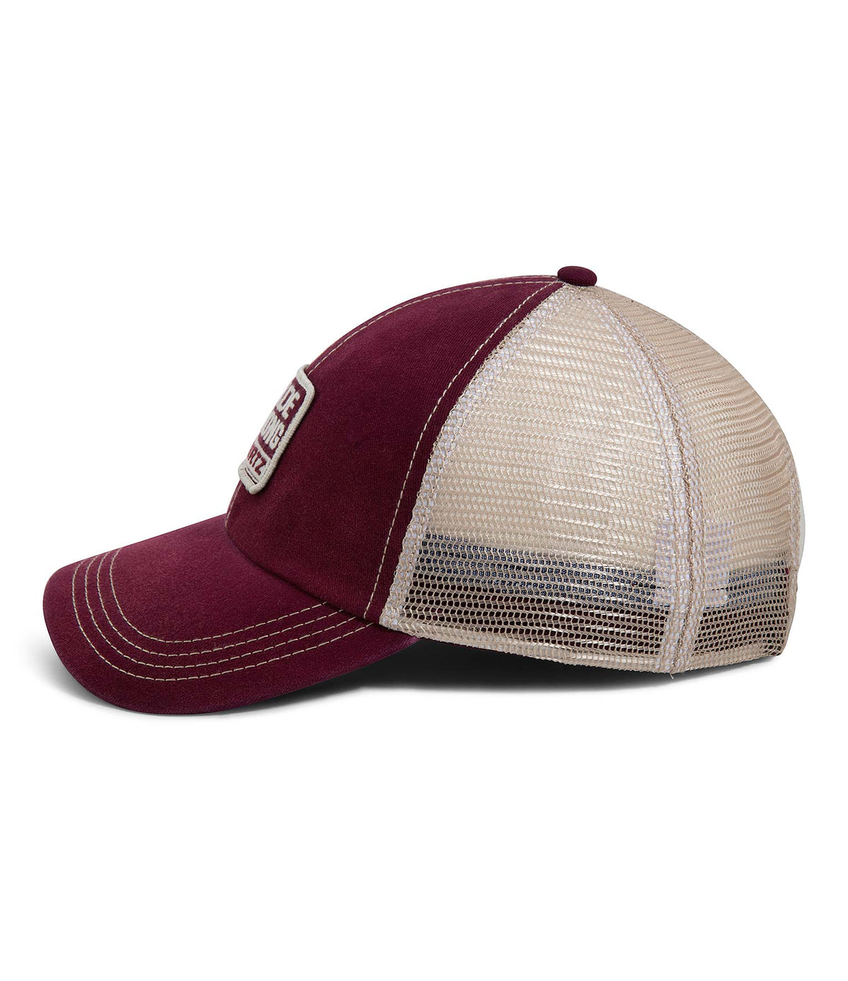 Contrast Stitch Cap - Wine |color:Wine