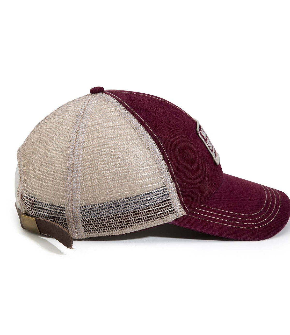 Contrast Stitch Trucker Hat - Wine |color:Wine