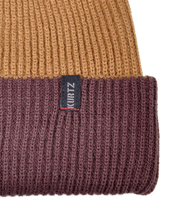 Dwustronna czapka watch cap – beżowa – brązowa |color:Tan Brown