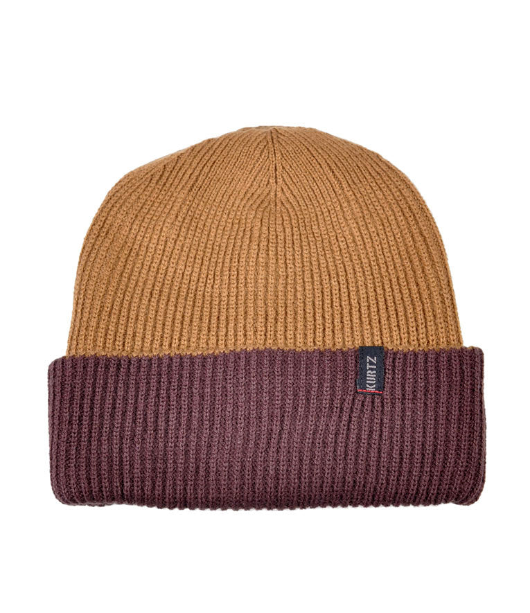Dwustronna czapka watch cap Wayne – beżowa – brązowa |color:Tan Brown